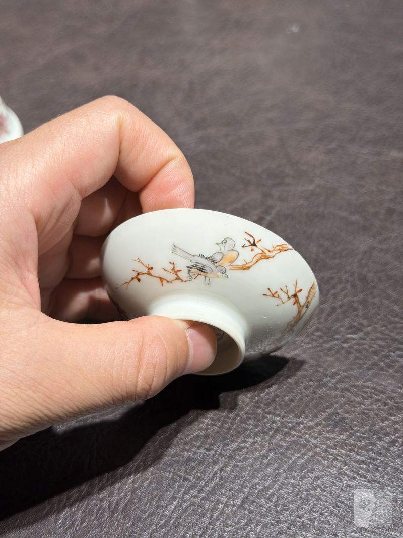 清乾隆 粉彩花鸟纹茶具一套25件 - 图33